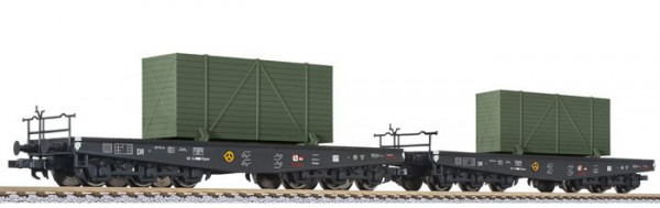 Liliput 230170 - DRB Set 2-teilig Schwerlastwagen 6-achsig Ep.2, beladen mit Transportkisten in Tarn