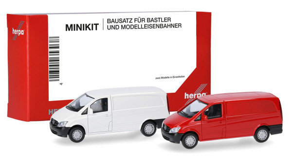 Herpa 014229-002 - MiniKit Mercedes-Benz Vito Kasten 2010, je 1x weiß und rot