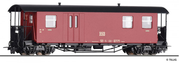 Tillig 03967 - Personenwagen mit Gepäckabteil KBDi der HSB, Ep. V/VI -FORMVARIANTE-