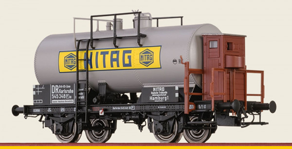 Brawa 50862 - DR Kesselwagen Z 2-achsig mit Bremserhaus Ep.3a, Brit-US-Zone, "Nitag"