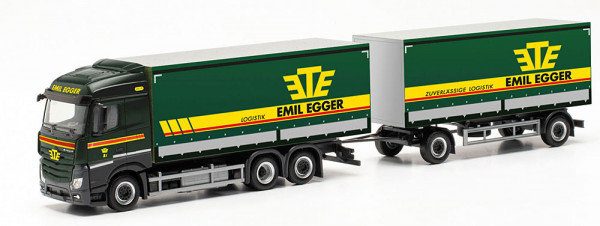 Herpa 316835 - Mercedes-Benz Streamspace 2.5 Planen-Hängerzug "Emil Egger" (CH)