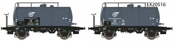 Exacttrain 20516 - DB Set Güterwagen 24m3 Einheitsbauart 2 tlg. Leichtbau-Kesselwagen VTG Altes Embl