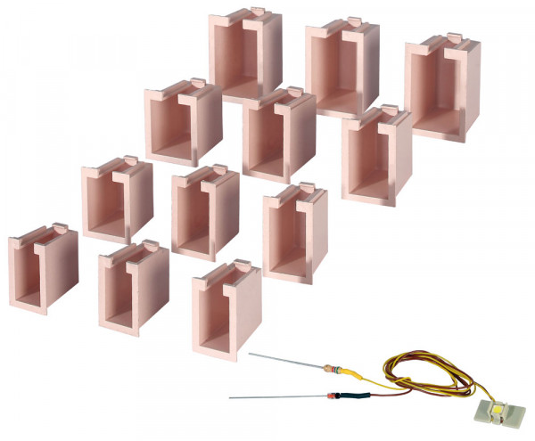 Viessmann 6005 - Startset Hausbeleuchtung 12 Boxen, 4 versch. Größen, 1 LED weiß