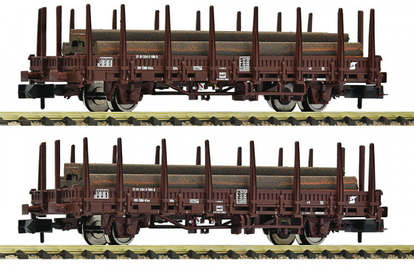 Fleischmann 6660143 - ÖBB Set 2-teilig Rungenwagen Kbs Ep.4, mit Stahlträger-Ladung