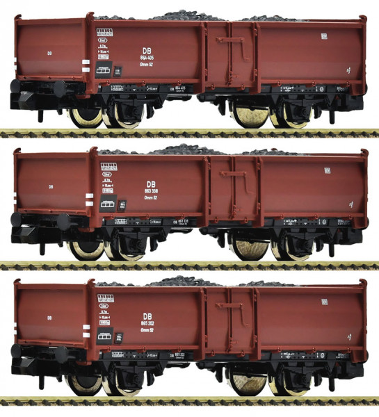 Fleischmann 820530 - DB Set Kohlewagen Omm52 3-teilig Ep.3, beladen mit Kohle