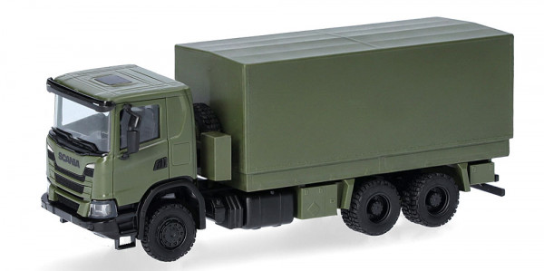 Herpa 747370 Scania XT17 Pritsche-Plane-LKW 6x6, undekoriert