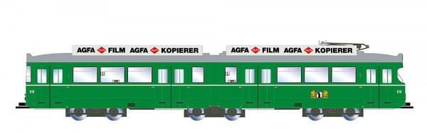 Arnold HN2692S - Basel, Duewag-Straßenbahn, grün mit Werbung, mit Multiprotokoll-Sounddecoder