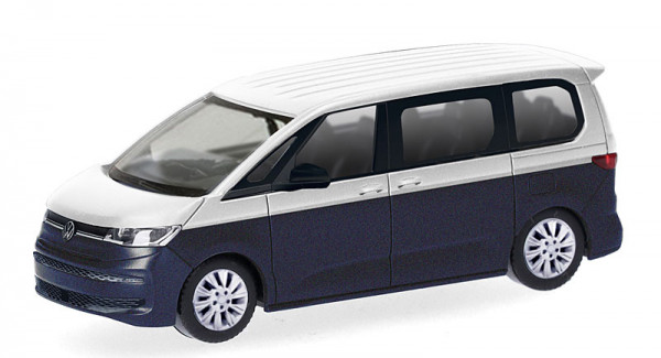 Herpa 430425 - VW Multivan Bi-Color, candyweiß-starlightblue