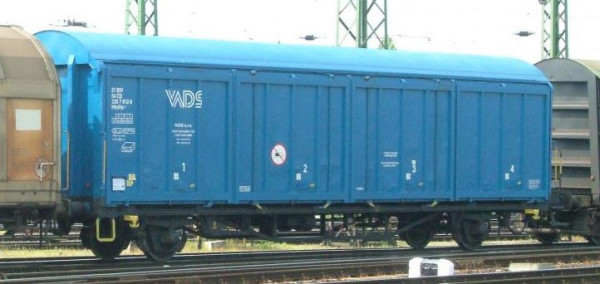 Exacttrain 20827 - CD gedeckter Güterwagen Hbills 3 Sicken, blau Ep.5, Aufschrift "VADS"