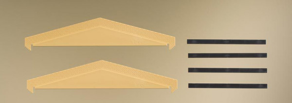 Auhagen 80419 - Brandschutzmauern gelb, 2 Mauern mit Abdeckung, je 114 x 26 x 4 mm
