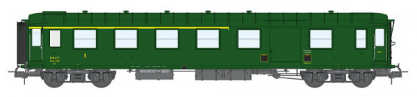 REE VB-460 - SNCF Reisezugwagen mit Gepäckabteil Metallisee A4D grün 301 Ep.3d, mit Schlußlicht