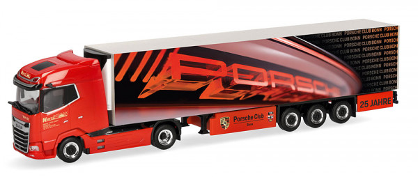 Herpa 321907 DAF XG Kühlkoffer-Sattelzug "Spedition Wirtz/25 Jahre Porsche Club Bonn"