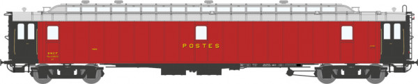 REE VB-083 - SNCF Postwagen Payi rot, schwarze Türen Ep.3a, Dach hellgrau
