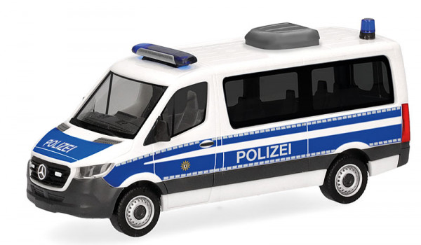 Herpa 099127 - Mercedes Benz Sprinter 18 Bus Flachdach "Bundespolizei"