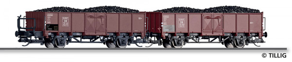 Tillig 01106 - DB Set 2-teilig offene Güterwagen Omm55 Ep.3, mit Steinkohleladung
