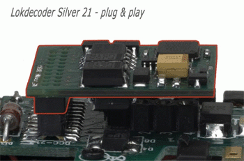 Lenz 10321-01 - Lokdecoder "Silver 21+", 1,0 /1,8A, mit 21-poligem Stecker 21MTC NEM 660