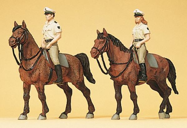 Preiser 10389 - Berittene Polizei. Sommeruniform. Deutschland 2 teilig