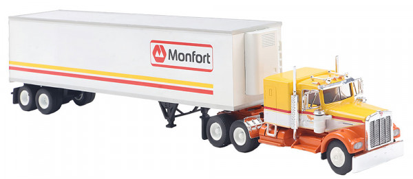 Brekina 86257 - Kenworth W900 Koffersattelzug "Monfort", modern