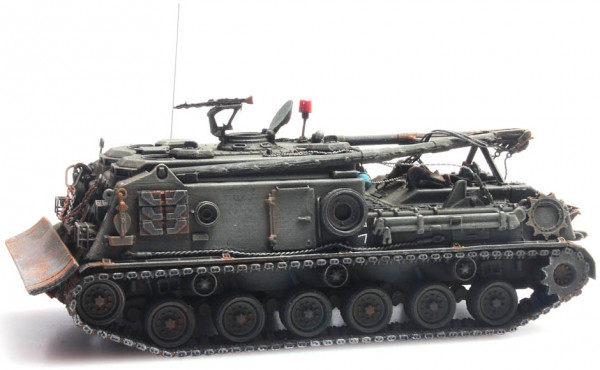 Artitec 6870244 - BRD M88 Bergepanzer olivgrün (früh) Eisenbahntransport Fertigmodell aus Resin, la