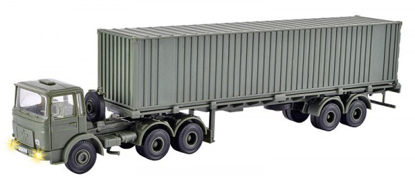 Kibri 18068 - Bundeswehr MAN 3-achs Zugmaschine mit 40‘ Containerauflieger, LED