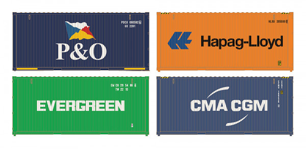 Hobbytrain H9016 - 4er Set 20´ Container, Set 1