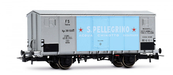 Rivarossi HR6712 - FS Spitzdach-Kühlwagen Hgb, glatte Wände, silberene Farbgebung Ep. 3, "San Pelleg