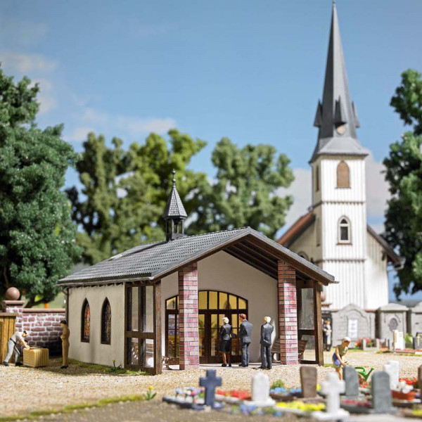 Busch 1566 - Friedhofskapelle/Trauerhalle Bausatz 102 x 90 x 91 mm