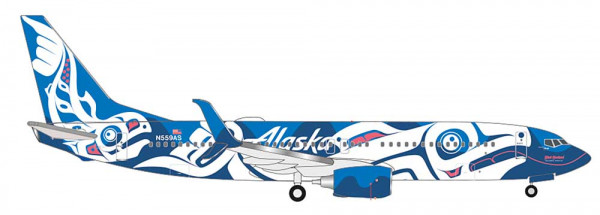Herpa 537643 - Alaska Airlines Boeing 737-800 "Xáat Kwáani (Salmon People)"