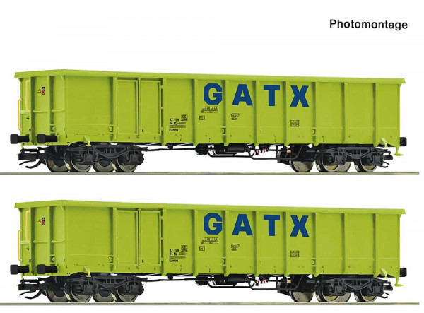 Roco 6680054 - 2er Set offene Güterwagen GATX