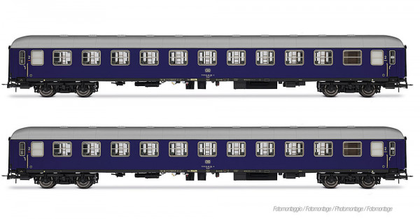 Rivarossi HR4415 - DB, 2-tlg. Set Liegewagen Bcm 243, blaue Farbgebung