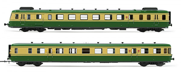Arnold HN2635 - SNCF Dieseltriebwagen RGP2 Trieb- und Beiwagen in modernisierter Ausführung grün-bei