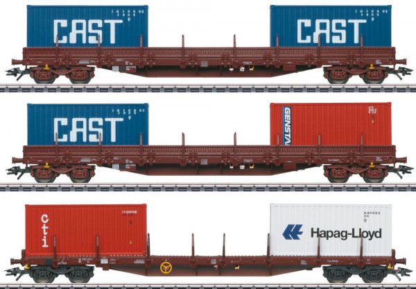 Märklin 47119 - SNCB Set 3-teilig Containerwagen Ep. 4 beladen