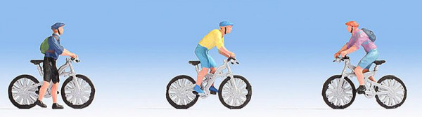Noch 15899 - Mountainbiker, 3 Männer + Mountainbikes