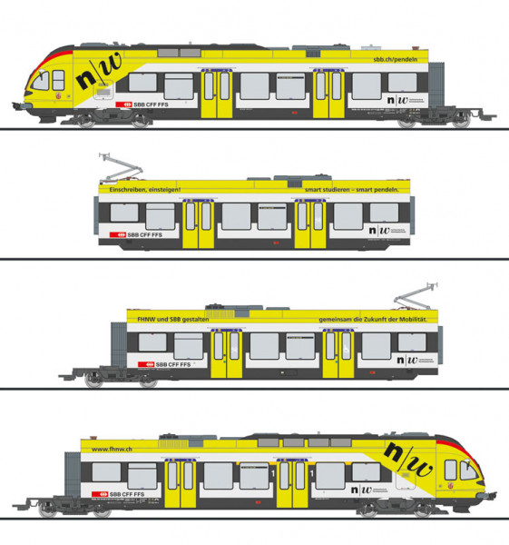 Liliput 133868 - SBB Triebzug FLIRT 4-teilig RABe 521 Ep.6, AC-digital