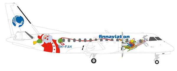 Herpa 573245 - Finnaviation Saab 340 "Santa"