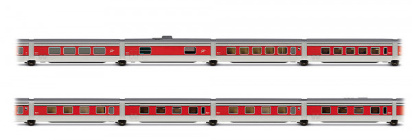 Arnold HN4513 - RENFE, 8-tlg. Komplettset Talgo III RD „Barcelona Talgo“, Fabrgebung mit silbernen D