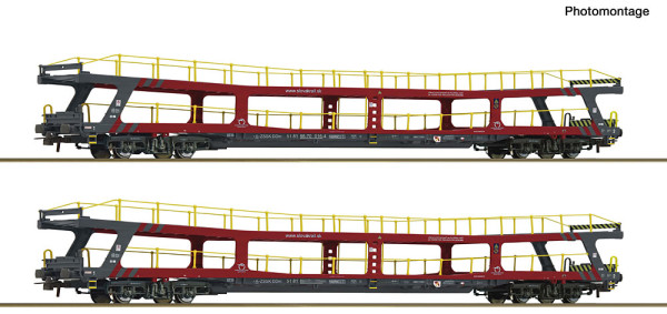 Roco 6600438 - ZSSK 2er Set Autotransportwagen DDm ZSSK E6