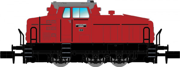 NME 123401 - Rangierdiesellok DHG 500 C "MHE", weinrot, DCC