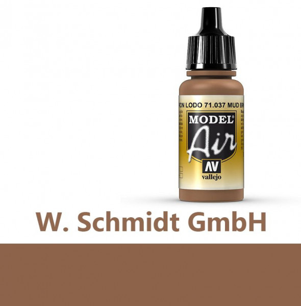 Vallejo 771037 - Model Air Schlammbraun, 17 ml