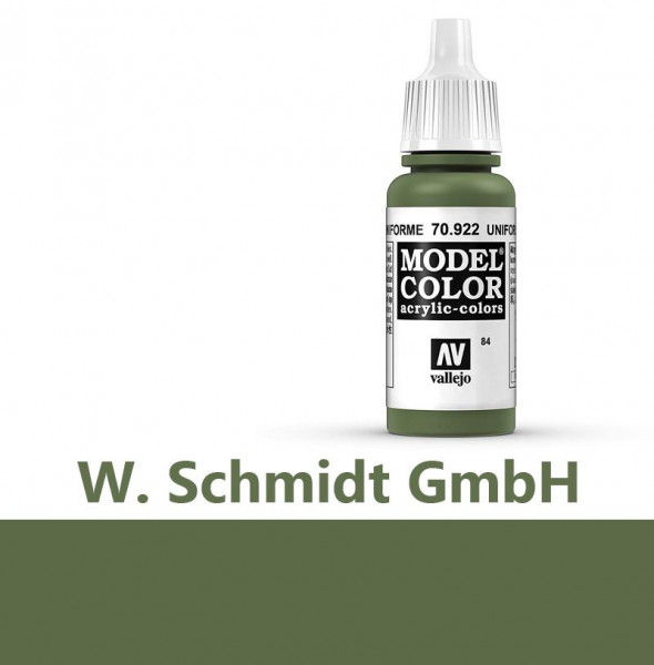 Vallejo 770922 - Model Color Farbe Uniform-Grün, Matt, 17 ml