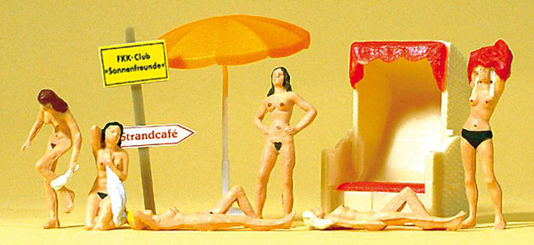 Preiser 10107 - Am FKK-Strand, Strandkorb und Zubehör Bausatz