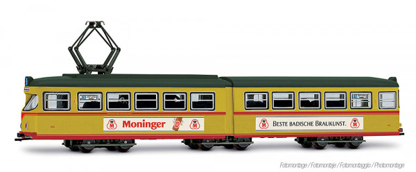 Arnold HN2615 - Straßenbahn Duewag GT6, zwei Frontlampen, „VBK Karlsruhe – Moninger-Bier“