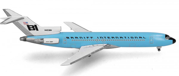 Herpa 537544 - Braniff International Boeing 727-200 - Solid New Dark Blue