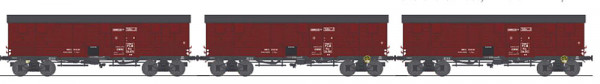 REE WB-907 - PLM Set 3-teilig gedeckte Güterewagen TP mit jew. 4 Türen Ep. 2