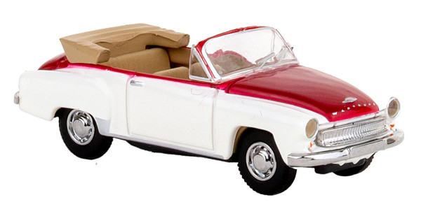 Brekina 27053 - Wartburg 311 Cabrio, weiß/rot
