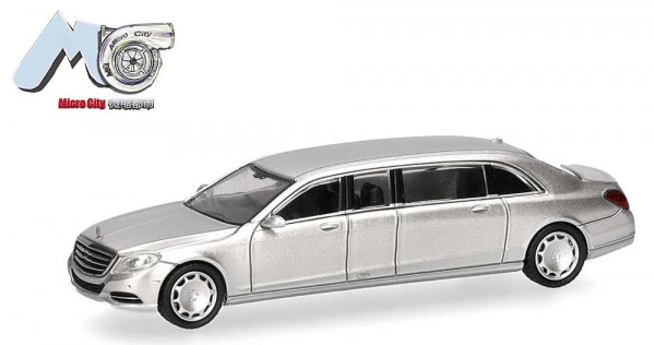 Herpa 87MC000146 - Mercedes-Benz S600 Pullmann, silber (silver)