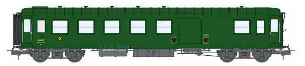 REE VB-464 - SNCF Reisezugwagen Metallisee 2. Klasse mit Gepäckabteil BeD grün 301 Ep.3d, ohne Funkt
