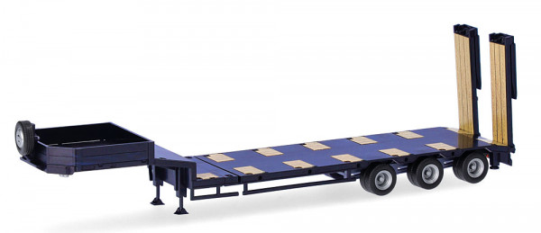 Herpa 076371-010 - Semitieflader 3a mit Rampen, ultramarinblau (THW)