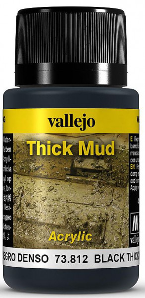 Vallejo 773812 - Weathering Schlamm, schwarz, 40 ml