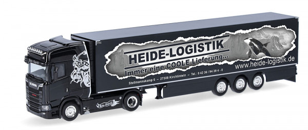 Herpa 319386 - Scania CS 20 HD Kühlkoffer-Sattelzug "Heide Logistik"
